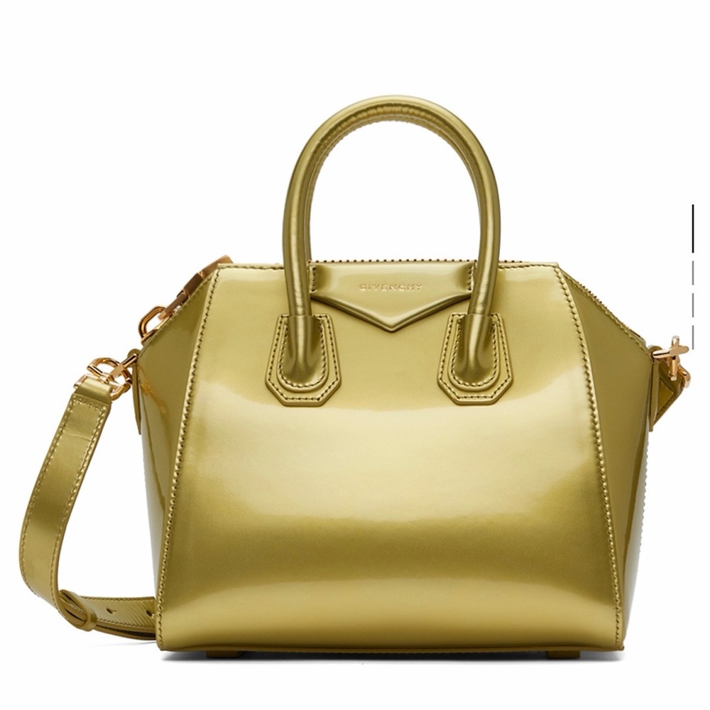 Givenchy Mini Antigona metallic green patent calfskin bag BRAND NEW W TAGS - Picture 6 of 8